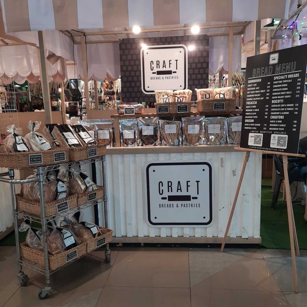 Craft Breads & Pastries pop-up booth setup
